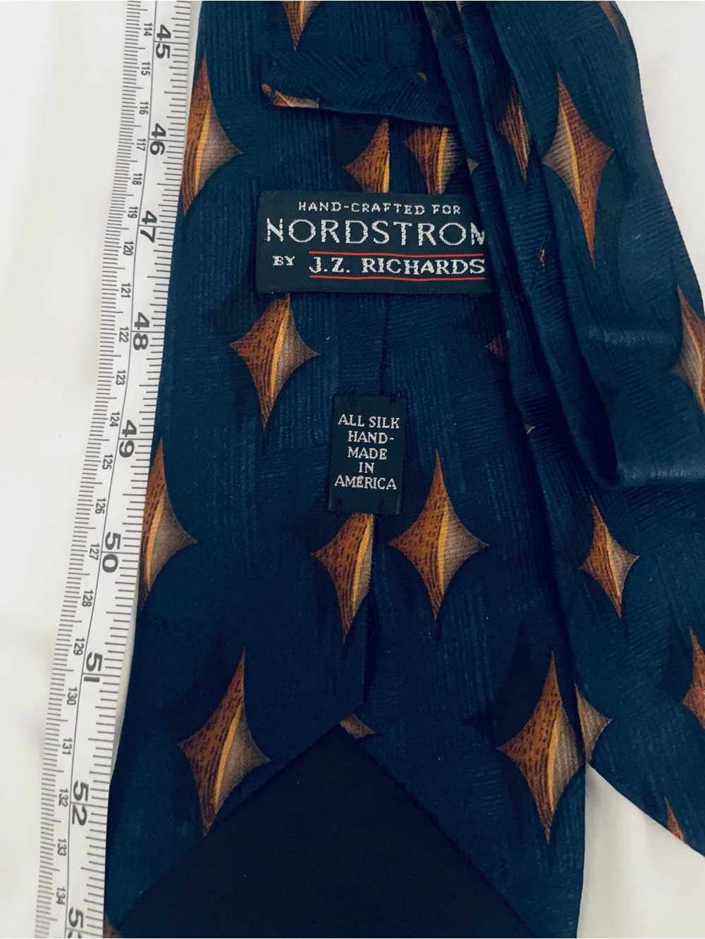 NWOT Nordstrom J.Z. Richards Navy and Brown Silk Tie